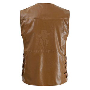 Gilet en cuir d'hiver pour homme, coupe élégante, conçu pour la mode décontractée moderne et un confort durable - Product Image 2