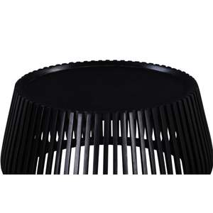 Moderno Glam nero rotondo tavolino in legno per soggiorno divano elegante pezzo di accento - Product Image 4