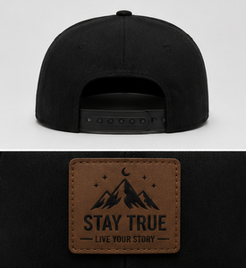 Casquette Snapback en Cuir avec Patch, 5 Panneaux, Visière Plate, Haute Qualité, Noire, pour Activités de Plein Air, Montagne, Structurée, Verte, Vente en Gros - Product Image 3