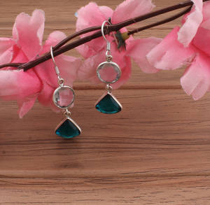 Boucles d'oreilles pendantes vintage de luxe en argent sterling 925 massif faites à la main avec zircon pour un cadeau de mariage ou d'anniversaire - Product Image 3