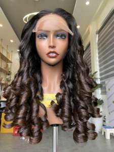 Vietnamese Virgin Human <b>Hair</b> <b>Extension</b>, Soft and Shiny Magic Bouncy Lace Front <b>Wig</b> From Vietnam Factory - Product Image 3