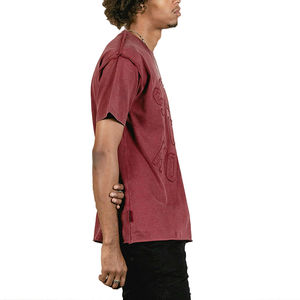 Camiseta Extra Grande Personalizada para Hombre, 100% Algodón Tejido, Transpirable, Ecológica, con Parche Bordado, Estilo Urbano, Proveedor Mayorista OEM - Product Image 3