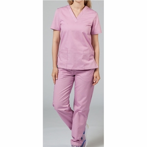 Conjuntos de uniformes médicos con cuello alto y manga corta para mujer, elegantes conjuntos de uniformes de enfermera para hospital. - Product Image 1