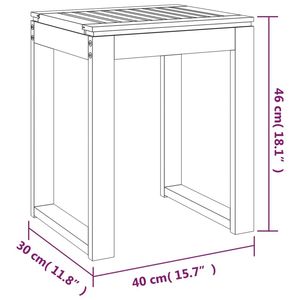 Tabouret de salle de bain en bois massif de noyer, 15,7''x11,8''x18,1'', élégant, 18,1''x11,8''x15,7'', meuble de salle de bain - Product Image 6