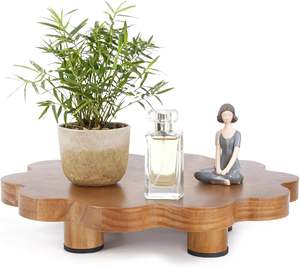 Plateau décoratif rond en bois rustique, porte-savon pour cuisine et salle de bain, organisateur de comptoir, style ferme - Product Image 3