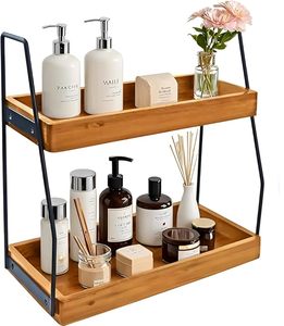 Vintage Wooden Adjustable 2-Tier Spice <b>Rack</b> Seasoning <b>Storage</b> Holder for Bottles and Jars Countertop <b>Kitchen</b> Shelf - Product Image 2