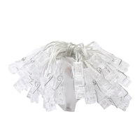 Guirlandes lumineuses LED en plastique avec clips photo, pour intérieur/extérieur, fonctionnant sur piles, lumières féériques pour chambre à coucher, mur, patio, Noël, décoration de mariage