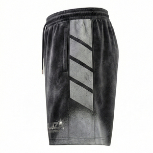 กางเกงขาสั้นลำลองผู้ชายพรีเมียมกำมะหยี่ แต่งโลโก้วิบวับ สไตล์ลำลองสำหรับฤดูร้อน สหรัฐอเมริกา ยุโรป กางเกงขาสั้น Maluza คุณภาพพรีเมียม ทรงเอลิท - Product Image 4