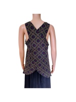 Top court sans manches pour femme, style vintage, taille XS, imprimé floral tissé, coton de qualité supérieure, décontracté, fermeture éclair latérale, vente chaude