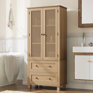 Meuble de rangement de salle de bain autoportant en teck scandinave - Product Image 2