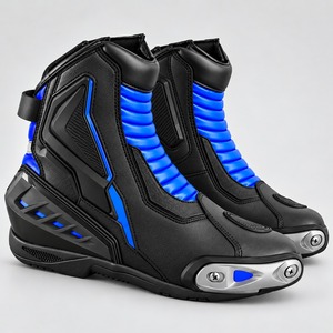 Bottes courtes de moto professionnelles, conception technique, semelle extérieure durable et protection de la cheville pour la conduite à moto - Product Image 1