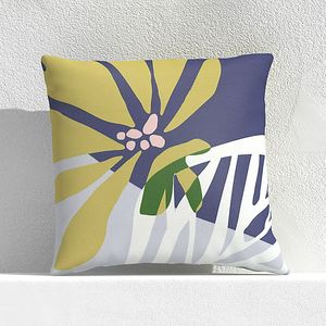 Printed Square <b>Throw</b> <b>Pillow</b> with Green Leaf Pattern Decorative Cushion Cover - Product Image 6