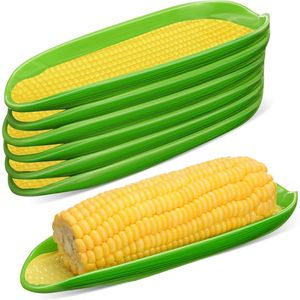 Set di 6 Piatti Monouso in Melamina a Forma di Pannocchia con Fondo Antiscivolo, Lavabili in Lavastoviglie, Stoviglie per Cena, Confezione da 6 - Product Image 1