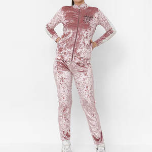 Conjunto Deportivo de Terciopelo de Alta Calidad para Mujer, Suave y Transpirable, con Sudadera con Cierre y Pantalones, 2 Piezas - Product Image 1