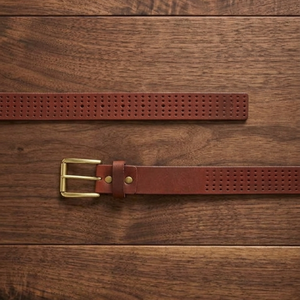 Ceinture décontractée en cuir pour homme, élégante, à 3 rangées de perforations et de trous, toutes tailles personnalisées, avec boucle ardillon de haute qualité - Product Image 2