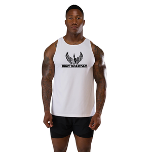 <b>Men's</b> <b>White</b> Ribbed Tank Top Lightweight Athletic Sleeveless <b>Vest</b> Stretch Fit Casual Gym Workout Summer Muscle Wear - Product Image 1