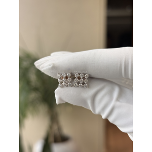 Modernos Pendientes Cuadrados con Racimo de Diamantes Redondos de 0.72 Ct, Oro de 14K, Joyería Fina para Mujer, Diseño Personalizado, Fabricante - Product Image 2
