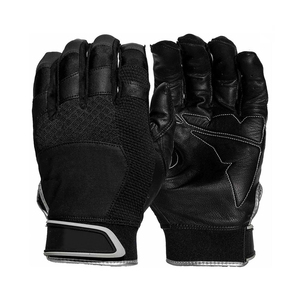 ถุงมือตีเบสบอลสำหรับผู้ใหญ่ FIT CHAMP แบบสวมได้ทั้งสองมือ ปิดด้วยแถบตีนตุ๊กแก วัสดุสแปนเด็กซ์ระบายอากาศได้ดี จับกระชับมือ ไม่ลื่น สีดำ - Product Image 1