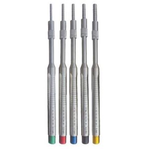 Juego de Osteótomos Dentales de 5 Piezas, Acero Inoxidable, Cóncavos, Instrumentos Quirúrgicos Manuales, Empuñadura Moleteada, Múltiples Colores, Clase I - Product Image 2