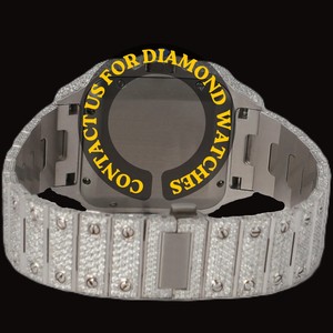 Montre de luxe unisexe de haute qualité avec cadran en verre de forme carrée, bracelet en moissanite, mouvement à quartz ETA, pour mariage et soirée - Product Image 3