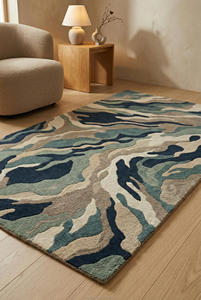 Tapis en laine doux et moelleux, tufté à la main, avec dos antidérapant, personnalisation disponible pour la décoration de chambre - Product Image 2