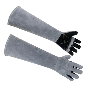 Gants de soudage longs en cuir de vachette pleine fleur, résistants à la chaleur et aux étincelles, pour la lutte contre les incendies et le barbecue, vente en gros - Product Image 2
