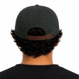 Casquette de baseball unisexe haut de gamme bicolore en coton vintage, ajustable, décontractée, pour l'extérieur, vente en gros OEM, impression personnalisée - Product Image 2