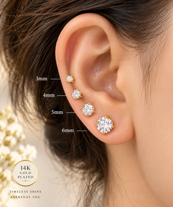 Pendientes de tuerca de moissanita de lujo hechos a mano de plata de ley 925, de varios tamaños (3-6 mm), corte brillante, cuatro puntas, clásicos, certificados para fiestas. - Product Image 1