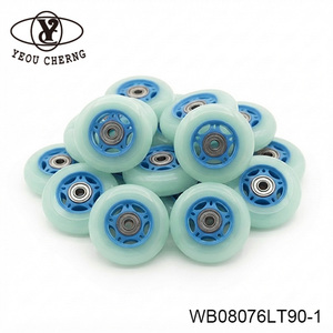 YEOU CHERNG Blue Color PU Wheels 76x24mm 90A Hardness Wear Resistant for Sports Equipment - Product Image 4
