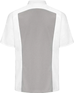 Chemises de chef pour hommes à séchage rapide avec logo personnalisé, grande taille, respirantes, manches courtes, en polyester - Product Image 2
