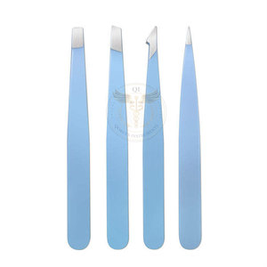 Juego de Pinzas para Cejas Profesionales de Acero Inoxidable con Punta Inclinada de 4 Piezas - Duraderas y Reutilizables con Logotipo y Empaque Personalizados - Product Image 2