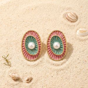 Pendientes de Moda para Mujeres y Niñas - Pendientes de Perlas y Piedras Multicolores Antideslustre, Joyería Occidental, Regalo (WE011Mul) - Product Image 3