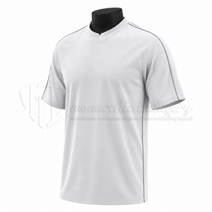 เสื้อฟุตบอลแขนสั้นสีขาวสำหรับผู้ชาย โพลีเอสเตอร์ 100% ระบายเหงื่อได้ดี แห้งเร็ว ทรงสปอร์ต คอกลม แบบสวม - Product Image 3