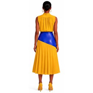 Women Pleated <b>Skirt</b> High Waist A Line Midi <b>Skirt</b> Elegant Flowy Casual Fashion Bottom Comfortable Custom Wholesale Ladies Apparel - Product Image 2