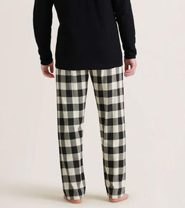 Pantalon de pyjama en flanelle pour homme, à carreaux, pour dormir, vêtements de nuit, 100% coton, confortable, pyjama de nuit - Product Image 2