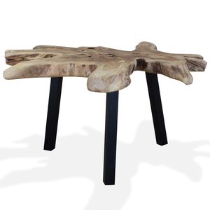 Table basse en teck naturel, bois de teck véritable, 31,5 x 27,6 x 15,0 pouces - Product Image 5