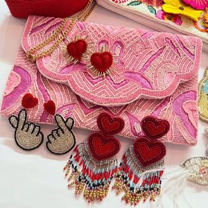 Bolso de Mano Hecho a Mano con Cuentas Rojas en Forma de Labios, Correa de Cadena, Bolso de Hombro para Mujer, Accesorio de Moda para Fiestas Nocturnas, Bolso Tipo Clutch - Product Image 6