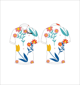 เสื้อโปโลลายดอกไม้ศิลปะแบบกำหนดเอง เสื้อโปโลพิมพ์ลายสำหรับกอล์ฟ แขนสั้น เสื้อผ้ากีฬาทีมลำลอง - Product Image 6