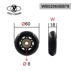 OEM/ODM 60mm Kick Scooter <b>Wheels</b> 78A Soft PU Scooter <b>Replacement</b> <b>Wheels</b> 18mm Width for Wholesale - Product Image 2