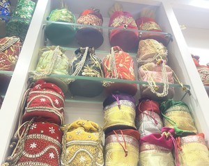 Hand Embroidered Velvet Potli Bags with Pearl Handle Luxury Drawstring Wedding Gift Pouch for Jewelry & Return Gifts - Product Image 1