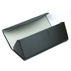 Étui à lunettes de luxe triangulaire en cuir PU pliable, étui et sac à lunettes de soleil haut de gamme - Product Image 1