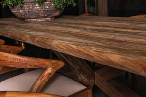 Rustic Solid <b>Wood</b> Outdoor Dining <b>Table</b> With X Base Design For <b>Garden</b> Patio Furniture - Product Image 5