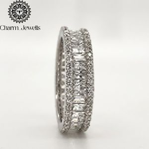 Bague de fiançailles Charm Jewells en moissanite taille coussin motif fleur, en argent 925 avec sertissage à griffes, style classique pour femme, certifiée IGI, 3g or - Product Image 2