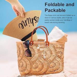 Premium Panama Style <b>Floppy</b> Straw <b>Hat</b> with Ribbon & Rope Unisex Summer Sun <b>Hat</b> Custom Logo OEM Factory Direct Wholesale Supplier - Product Image 2
