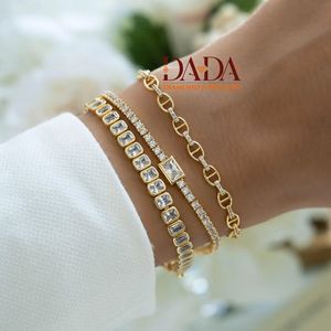 Minimalist Emerald Shape Diamond <b>Bracelet</b> Featuring Lab Grown Diamonds Luxury Women's Jewelry Bridal Accessory - Product Image 6