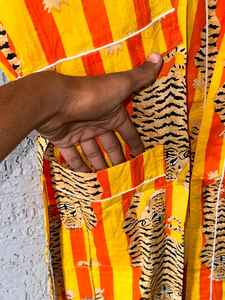 Block Print Cotton Kimono <b>Robe</b> <b>Bridesmaid</b> Dressing Gown Lightweight Summer Nightwear One Size - Product Image 2