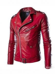 Nouvelle arrivée, veste en cuir de vachette personnalisée de haute qualité pour hommes, col rabattu, veste de moto, fermeture éclair, pour l'hiver - Product Image 4