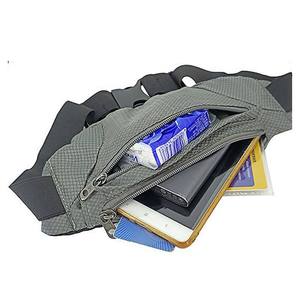 Modern Black Waist Pouch Water Resistant Fabric Belt Bag with <b>Large</b> Capacity Storage for Mobile Phone and Keys - Product Image 2