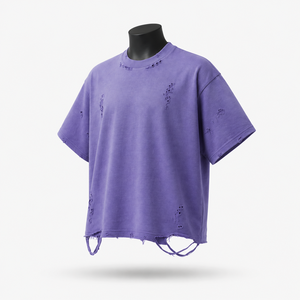 T-shirt à manches courtes en coton biologique tricoté, col rond, coupe oversize, personnalisable, de haute qualité, pour homme, idéal pour les occasions formelles - Product Image 1
