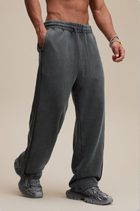USA American Style Mens Womens Breathable <b>Fleece</b> <b>Joggers</b> Athletic Gym Workout Fitness Running Pants Drawstring Closure Side - Product Image 3